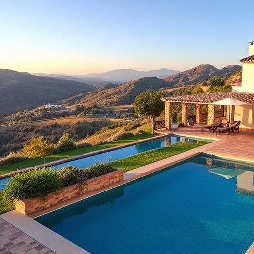 Hotel rural de lujo en la Sierra de Grazalema, con piscina y vistas panor&aacute;micas de las monta&ntilde;as.